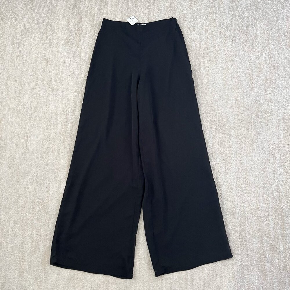 NWT Fashion Nova High Rise Wide Leg Black Pants S